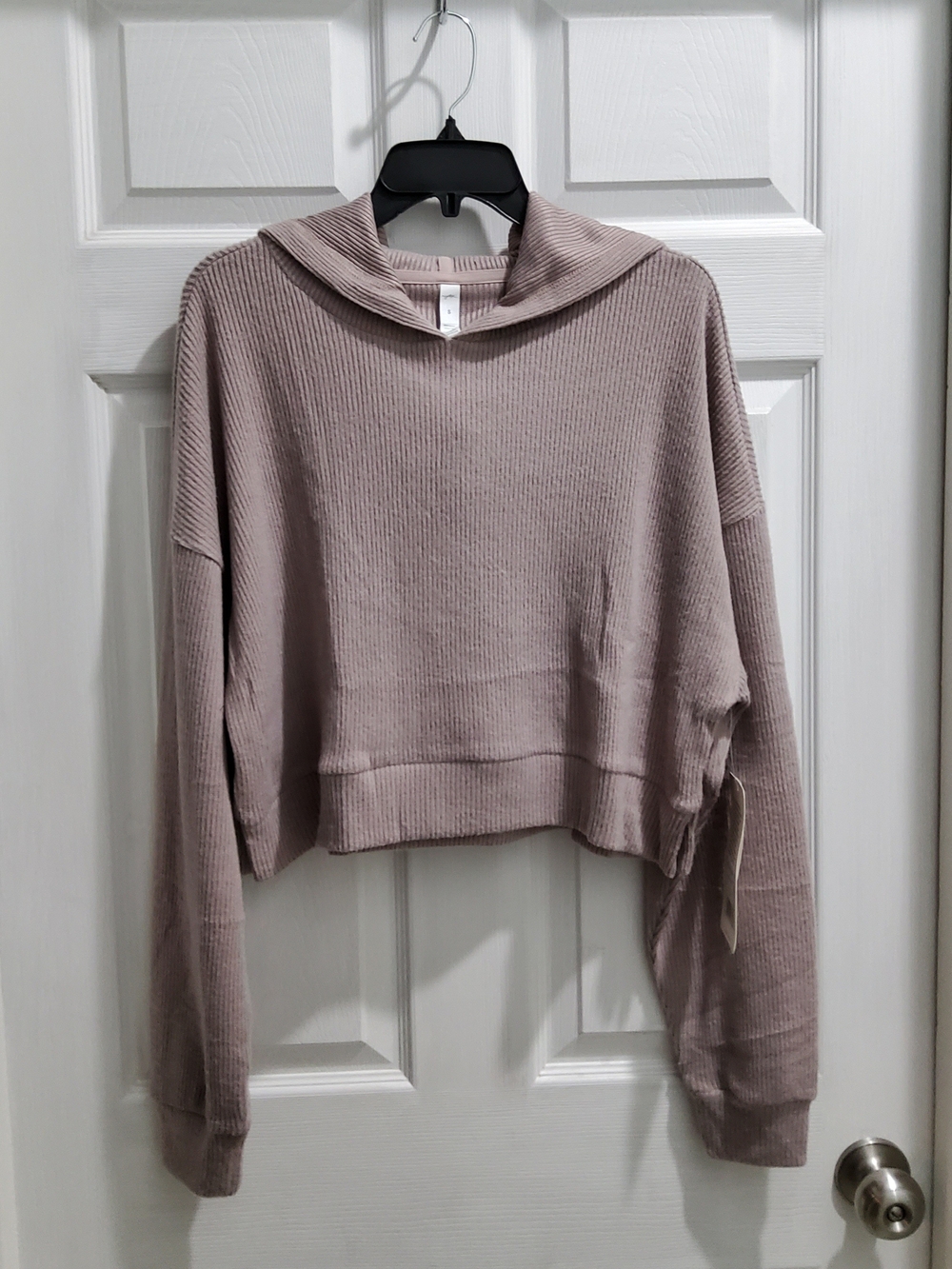 Women’s Lightweight Ribbed Hoodie Sweater - Taupe